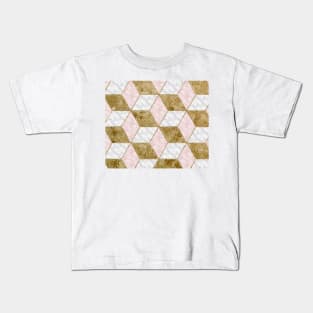 Dazzling marble geo - golden Kids T-Shirt